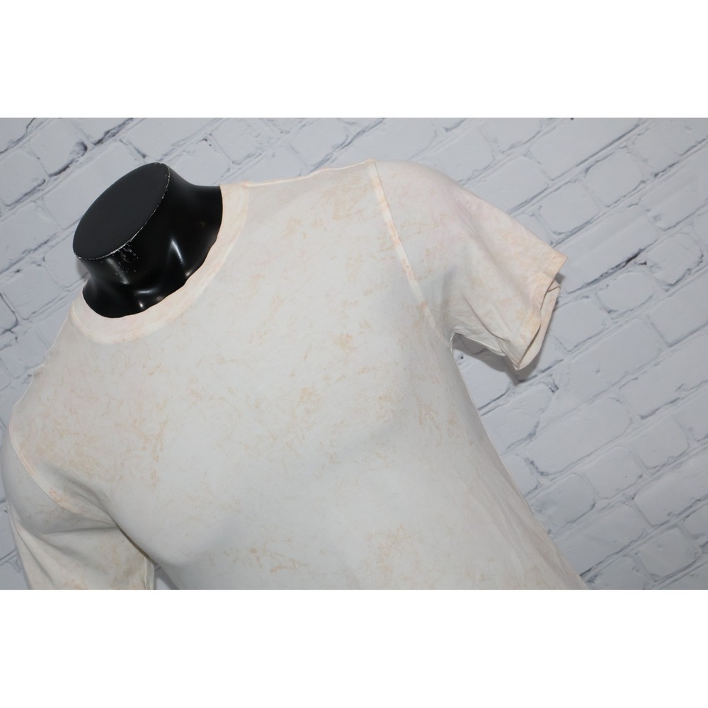 Lululemon T-Shirt Mens Medium White Tan Pink Tie Dye Crew Neck Athletic Top